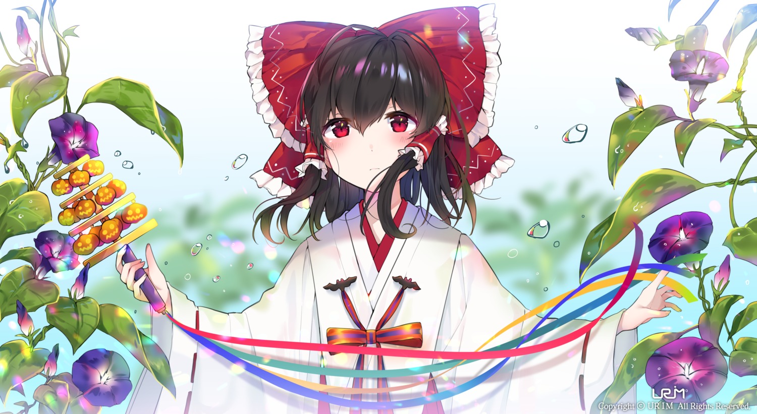 hakurei_reimu miko touhou urim_(paintur)