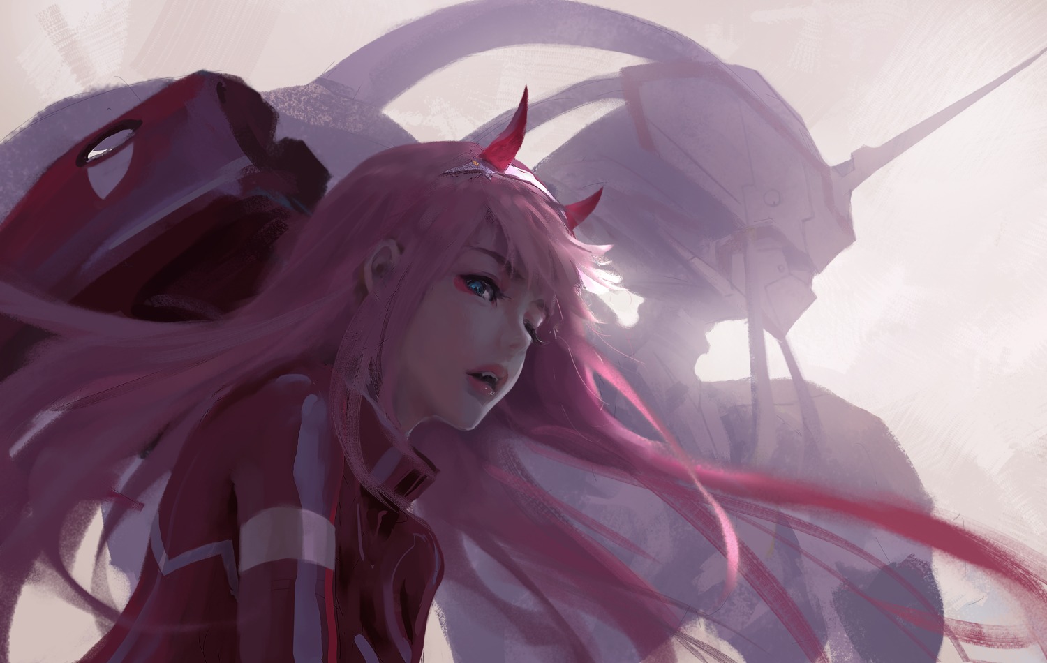 bodysuit darling_in_the_franxx horns wlop zero_two_(darling_in_the_franxx)