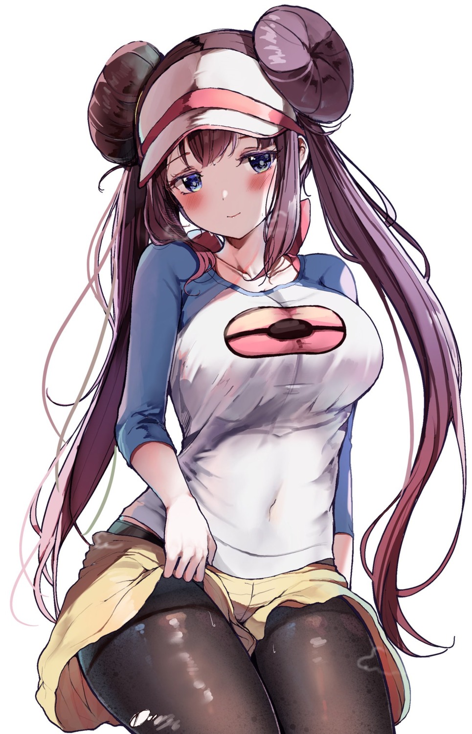 cleavage mei_(pokemon) pantyhose pokemon pokemon_b2w2 sak torn_clothes