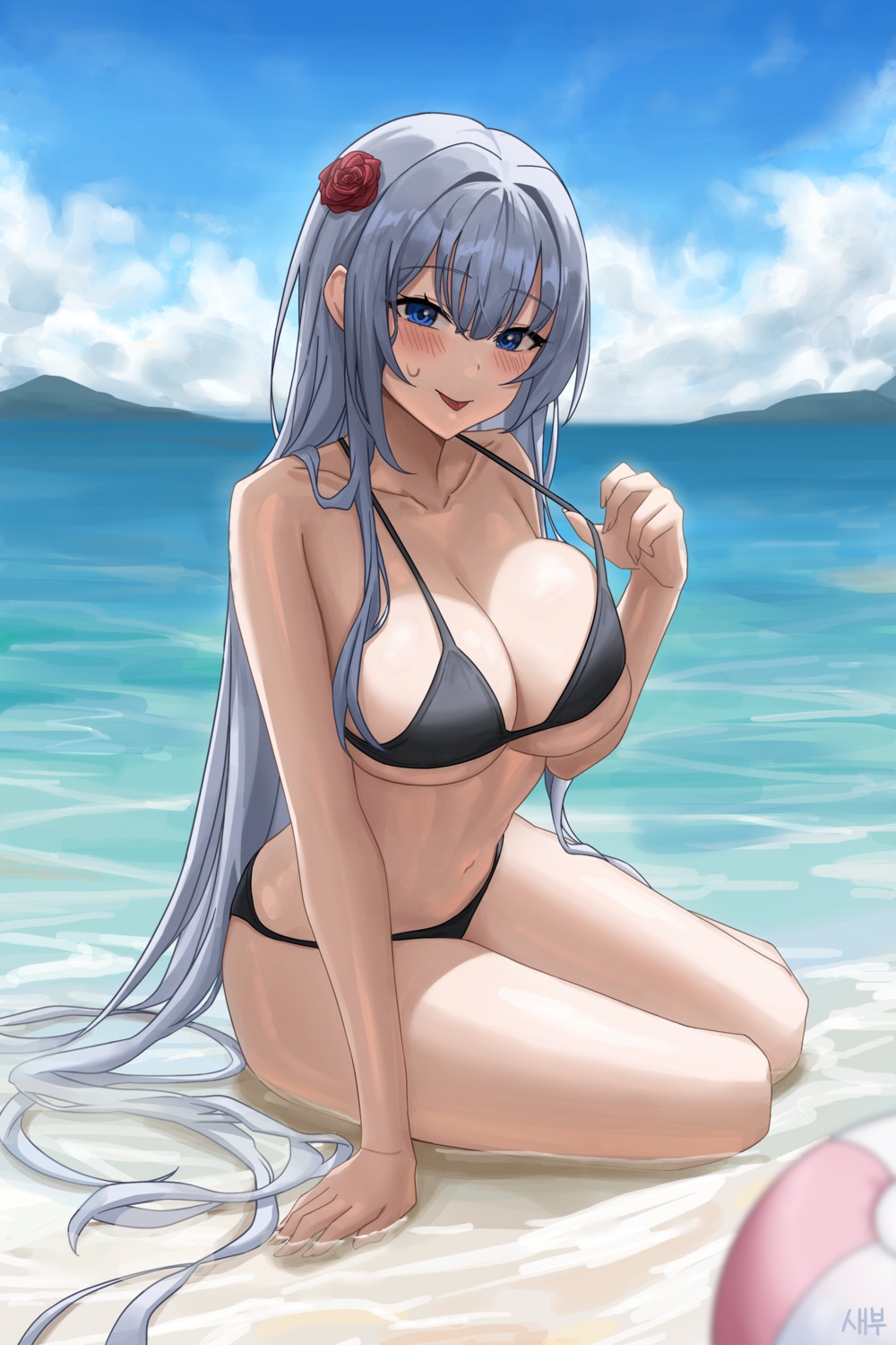 bikini pucohiiiii saebu's_character swimsuits undressing wet