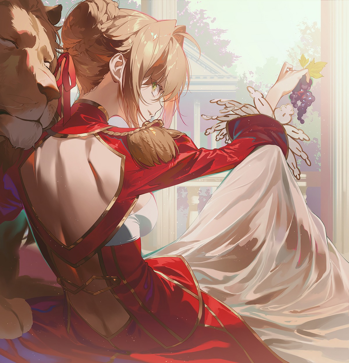 dress fajyobore fate/extra fate/grand_order fate/stay_night no_bra nopan saber_extra