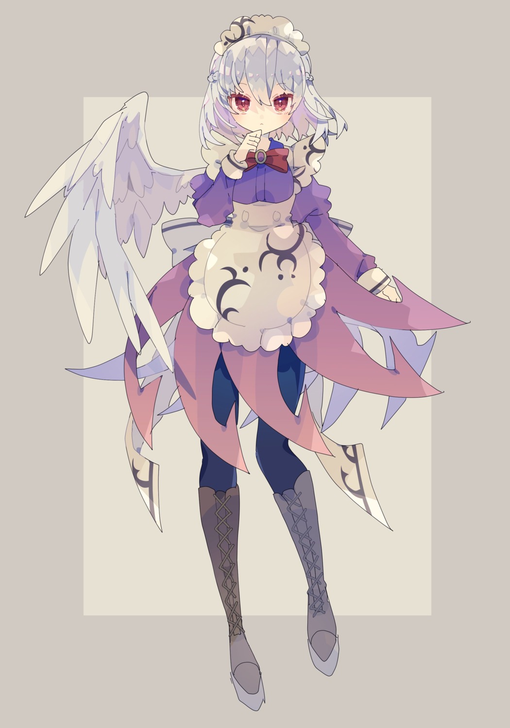 kishin_sagume maid nikorashika pantyhose touhou wings