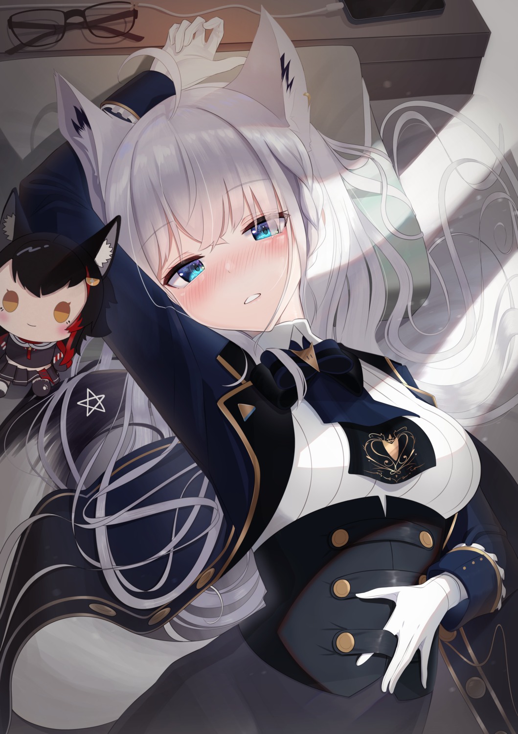 animal_ears chibi hololive hololive_gamers kachikachipiroo kitsune ookami_mio shirakami_fubuki