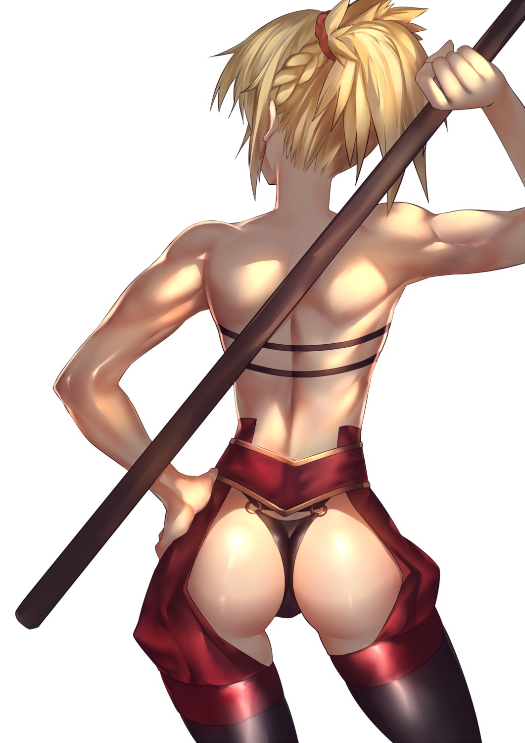 ass bikini_armor fate/grand_order mordred_(fate) rahato weapon