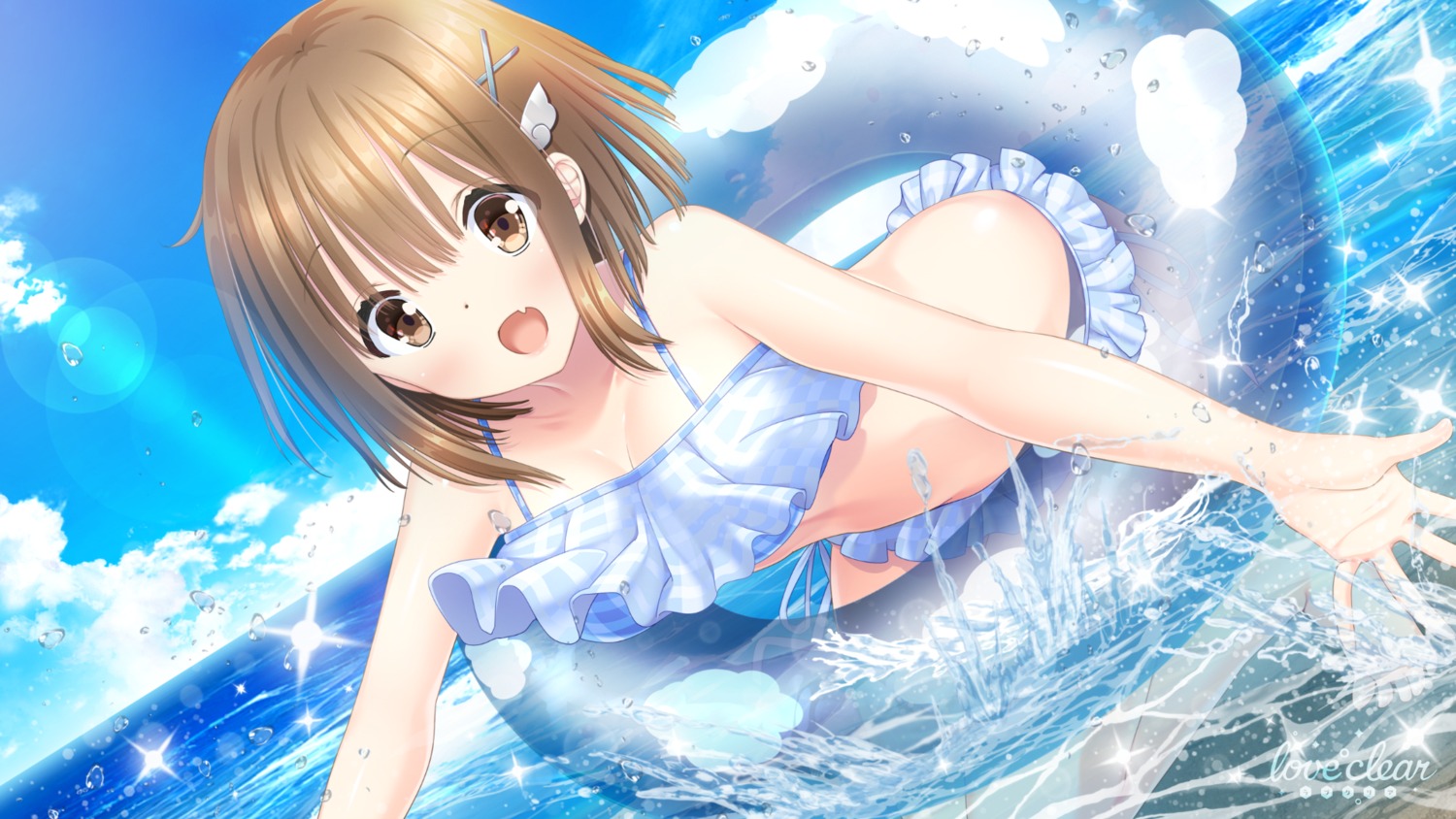 bikini chishiro_kohane cleavage giga hitsuji_takako love_clear swimsuits wallpaper wet