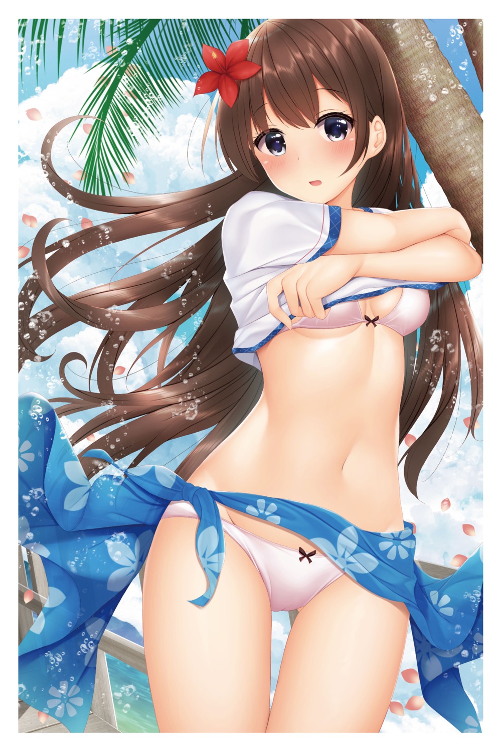 bikini cameltoe minato_ojitan shirt_lift swimsuits undressing