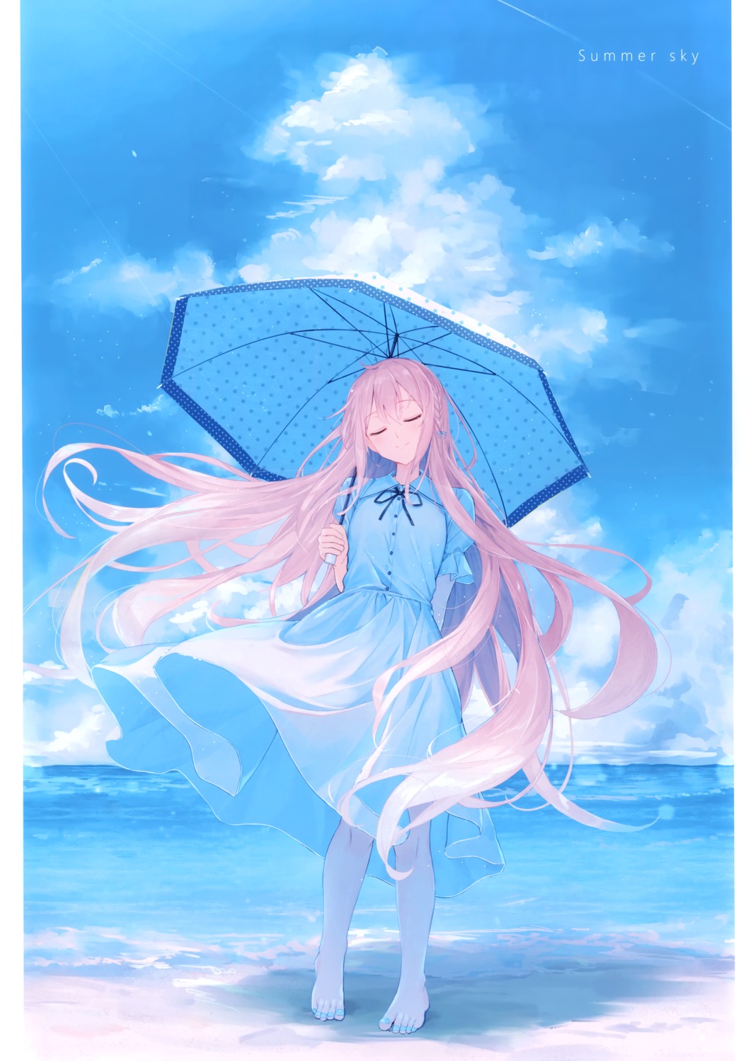 dress kankitsu_shoujo na_kyo skirt_lift summer_dress umbrella