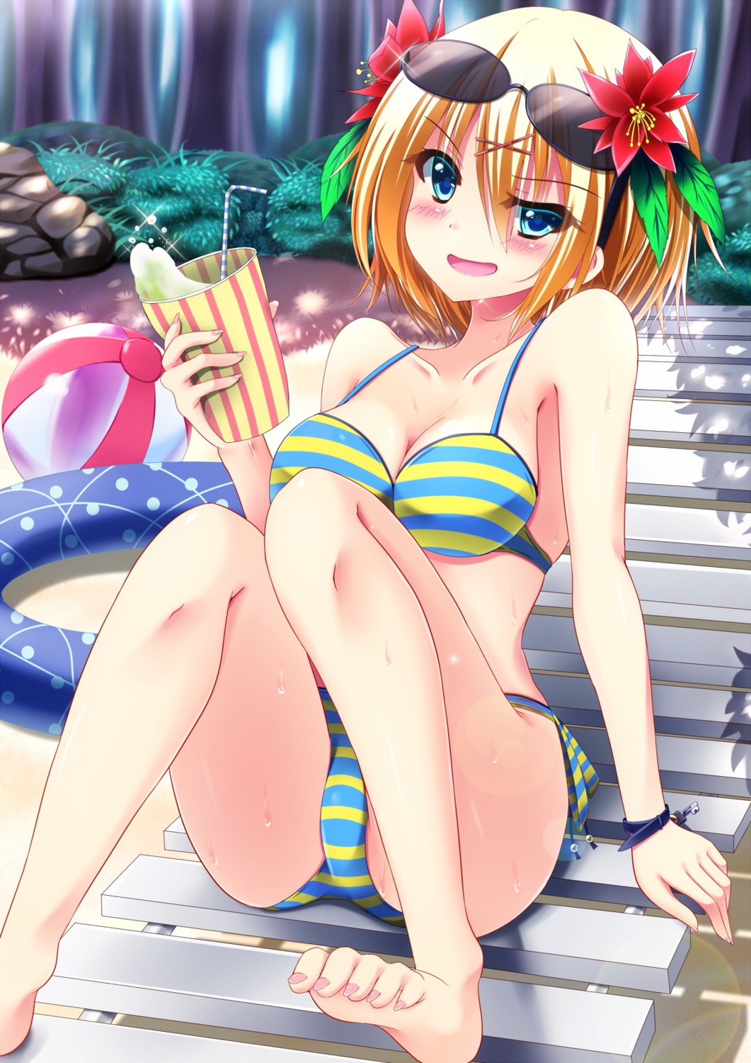 akine_(kuroyuri) bikini cleavage feet swimsuits