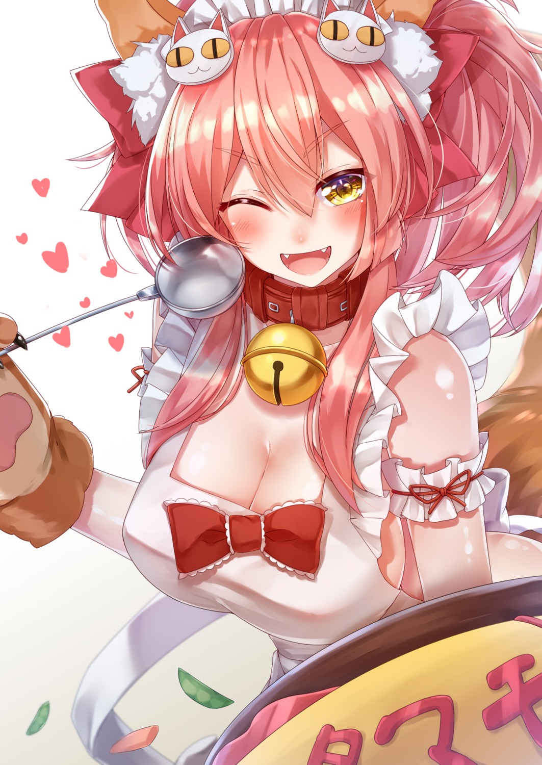 animal_ears cleavage fate/grand_order kitsune naked_apron sll tail tamamo_cat
