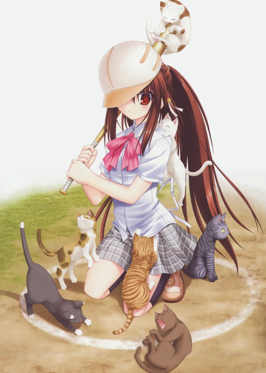 duplicate key little_busters! na-ga natsume_rin neko seifuku