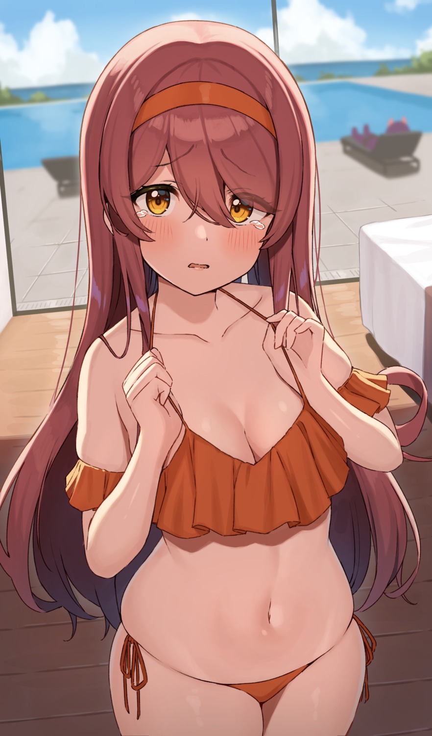 bikini oosaki_tenka swimsuits the_idolm@ster the_idolm@ster_shiny_colors undressing wanimaru