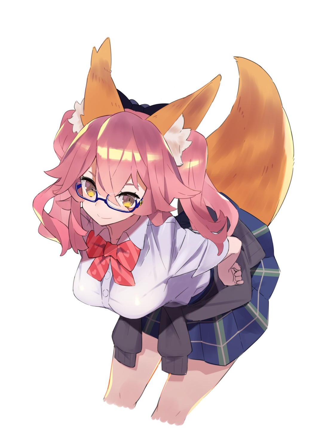 animal_ears fate/grand_order hajime-ill-1st megane seifuku sweater tail tamamo_no_mae