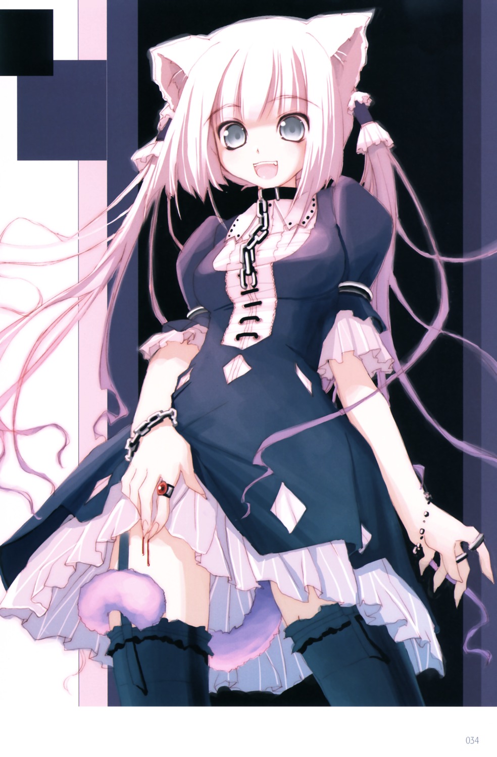 akata_itsuki animal_ears blood bondage lolita_fashion nekomimi stockings tail thighhighs