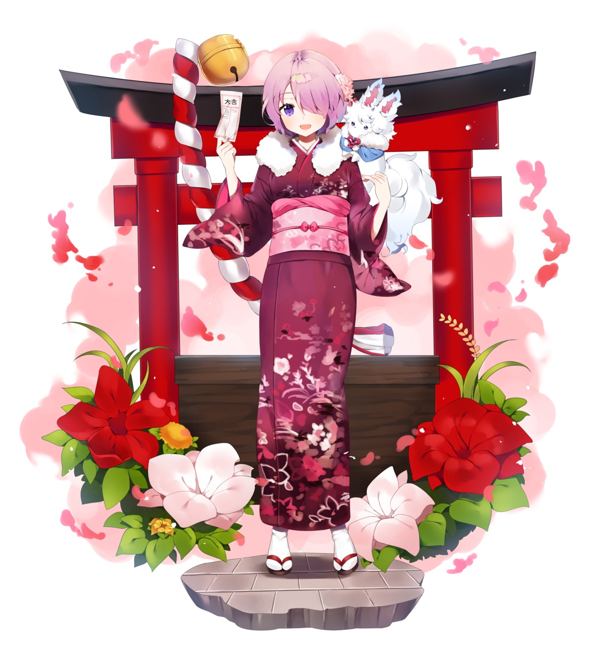 fate/grand_order fou_(fate/grand_order) kimono mash_kyrielight ongyageum