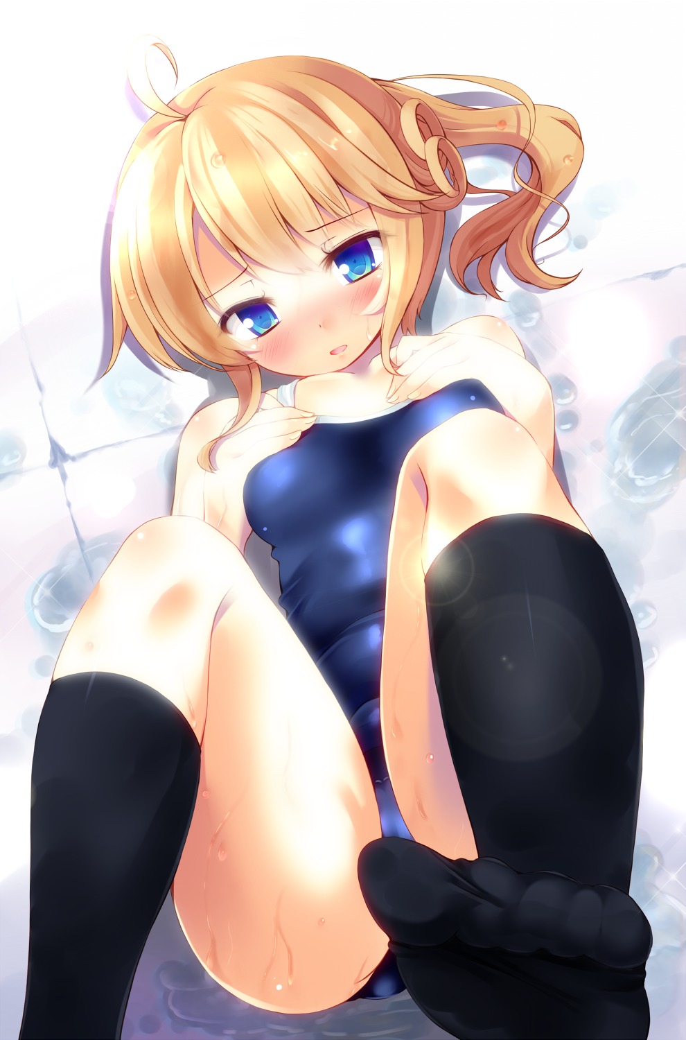 eshia feet komone_ushio school_swimsuit swimsuits wet