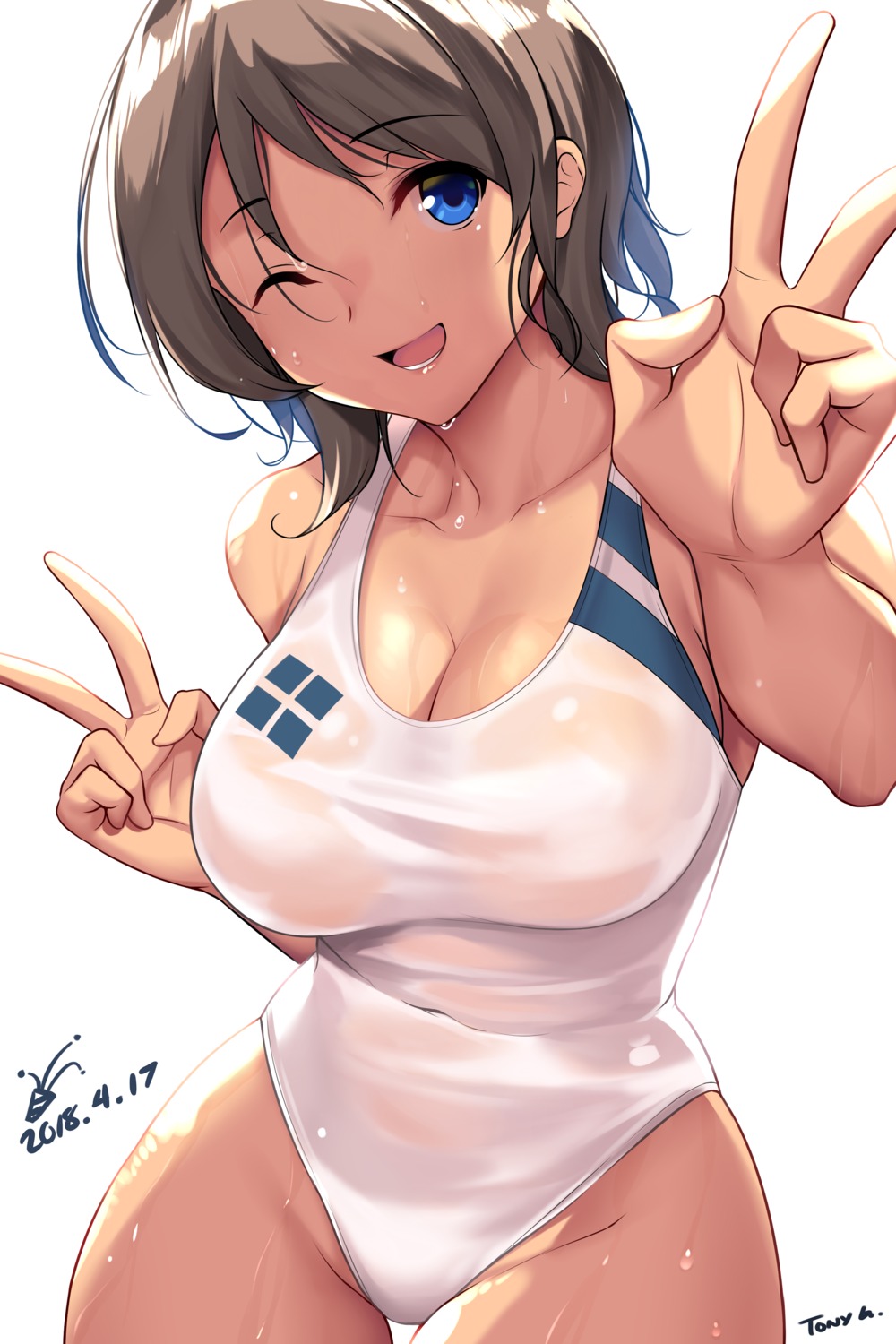 cleavage love_live!_sunshine!! see_through swimsuits tony_guisado watanabe_you wet wet_clothes