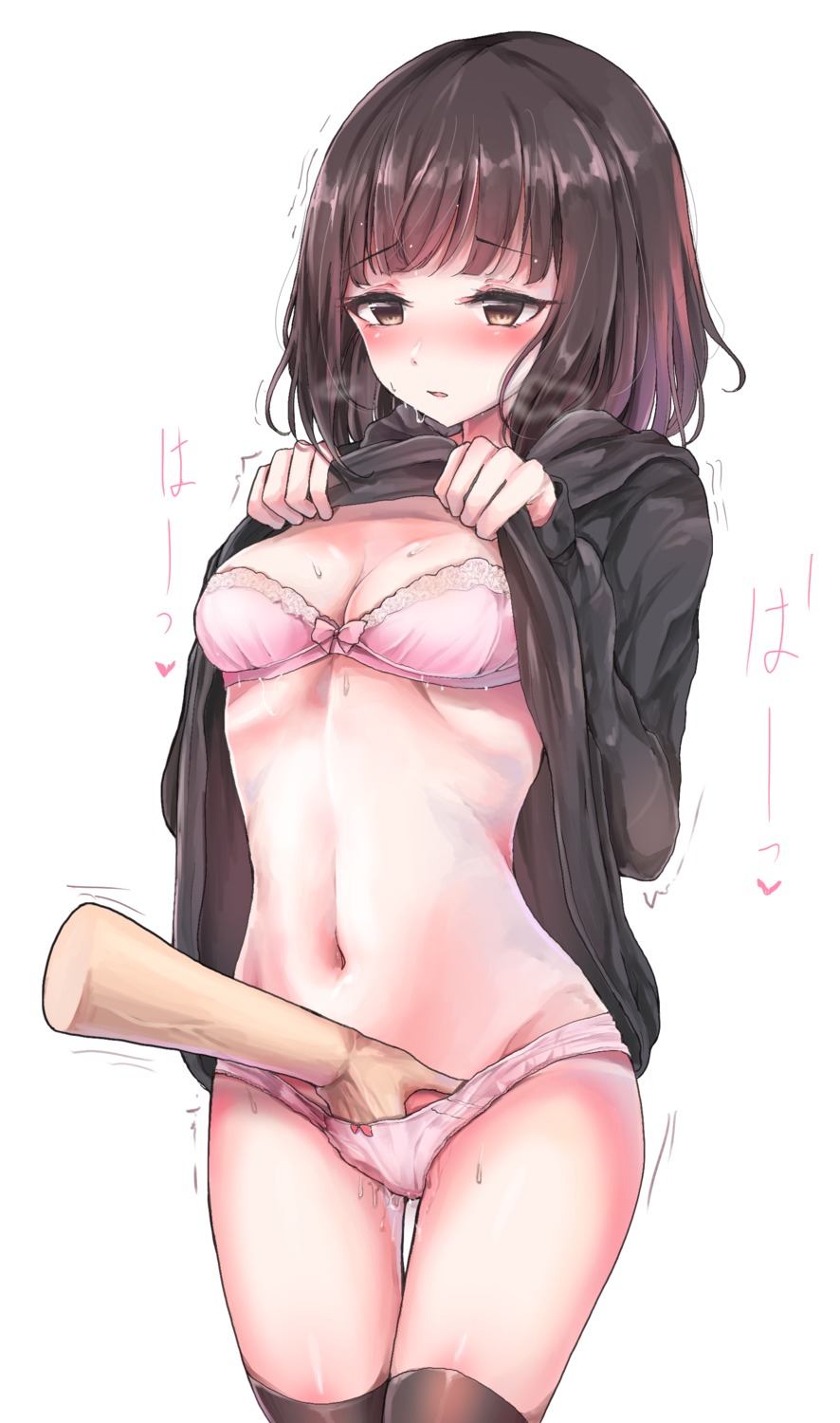 bra cleavage fingering menhera-chan. nanase_kurumi pantsu pussy_juice sak shirt_lift thighhighs