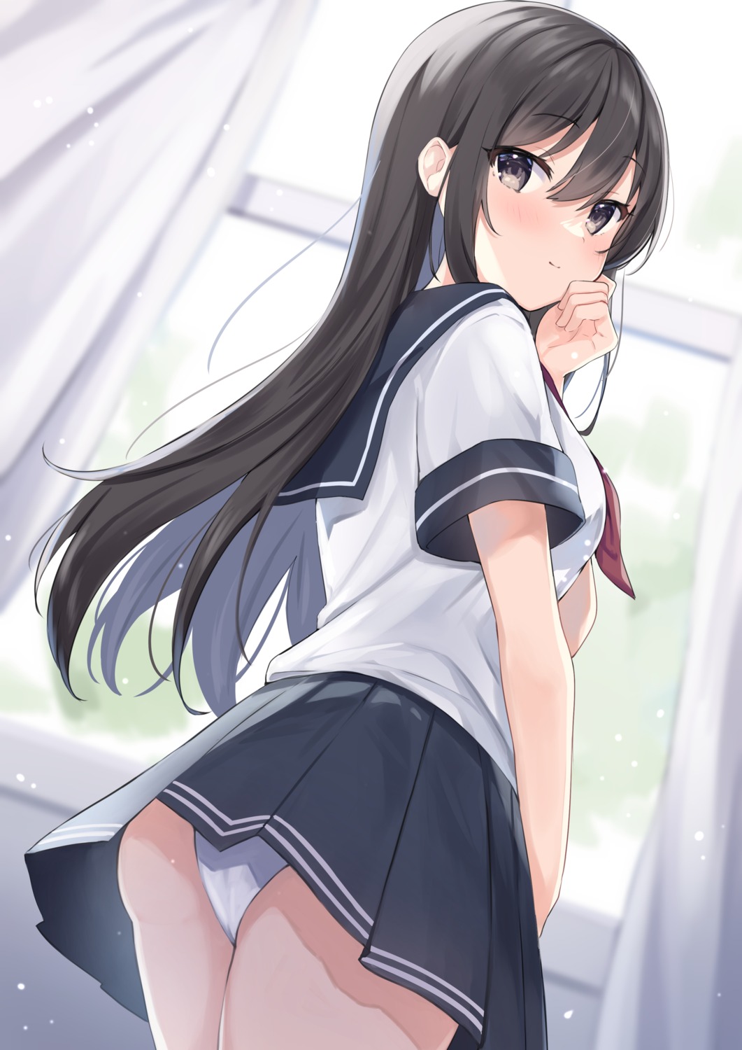 ass okiq pantsu seifuku skirt_lift