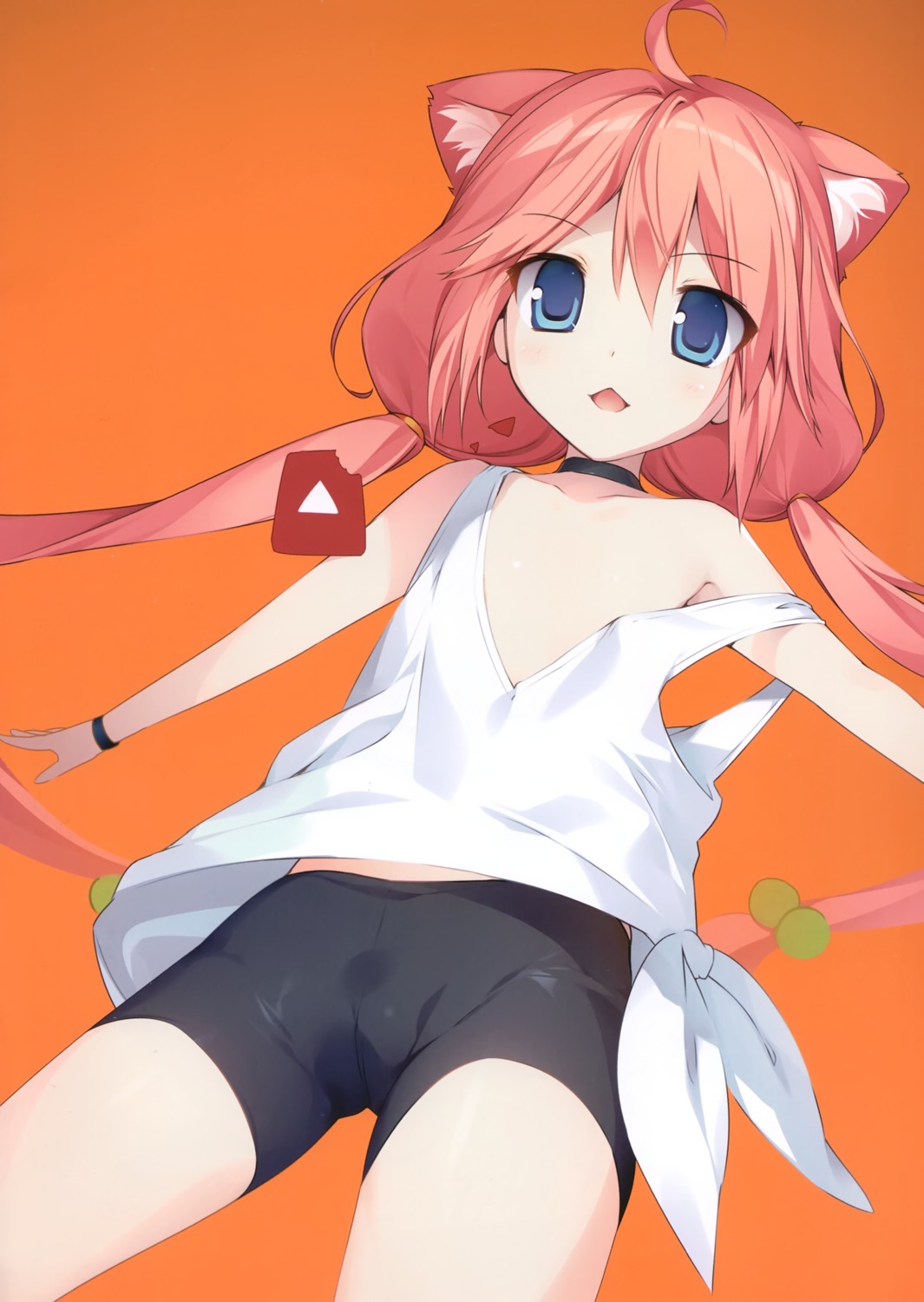 animal_ears bike_shorts cameltoe karomix karory loli no_bra