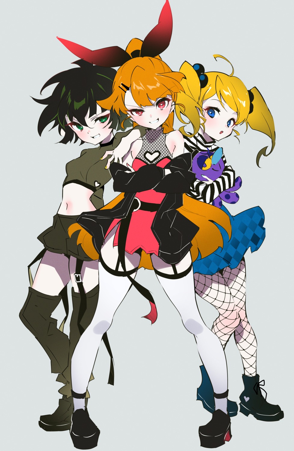 arutera dress fishnets pantyhose powerpuff_girls_z stockings thighhighs