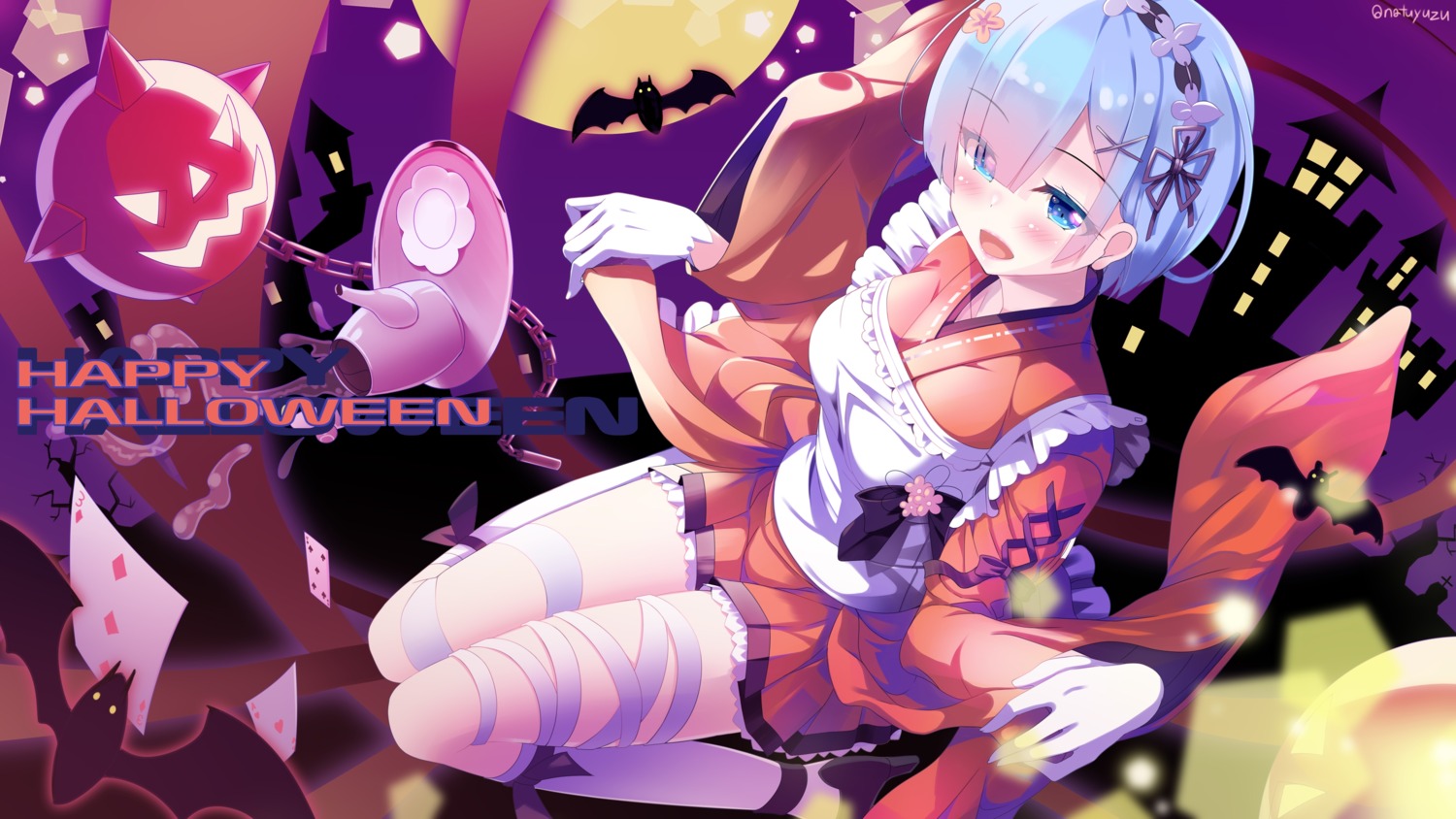 bandages halloween heels maid natsumiya_yuzu re_zero_kara_hajimeru_isekai_seikatsu rem_(re_zero) wa_maid