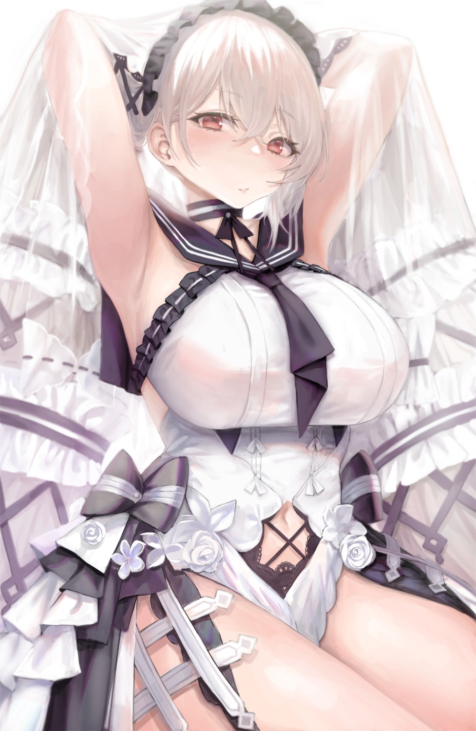 azur_lane formidable_(azur_lane) gothic_lolita lolita_fashion mochirong no_bra see_through