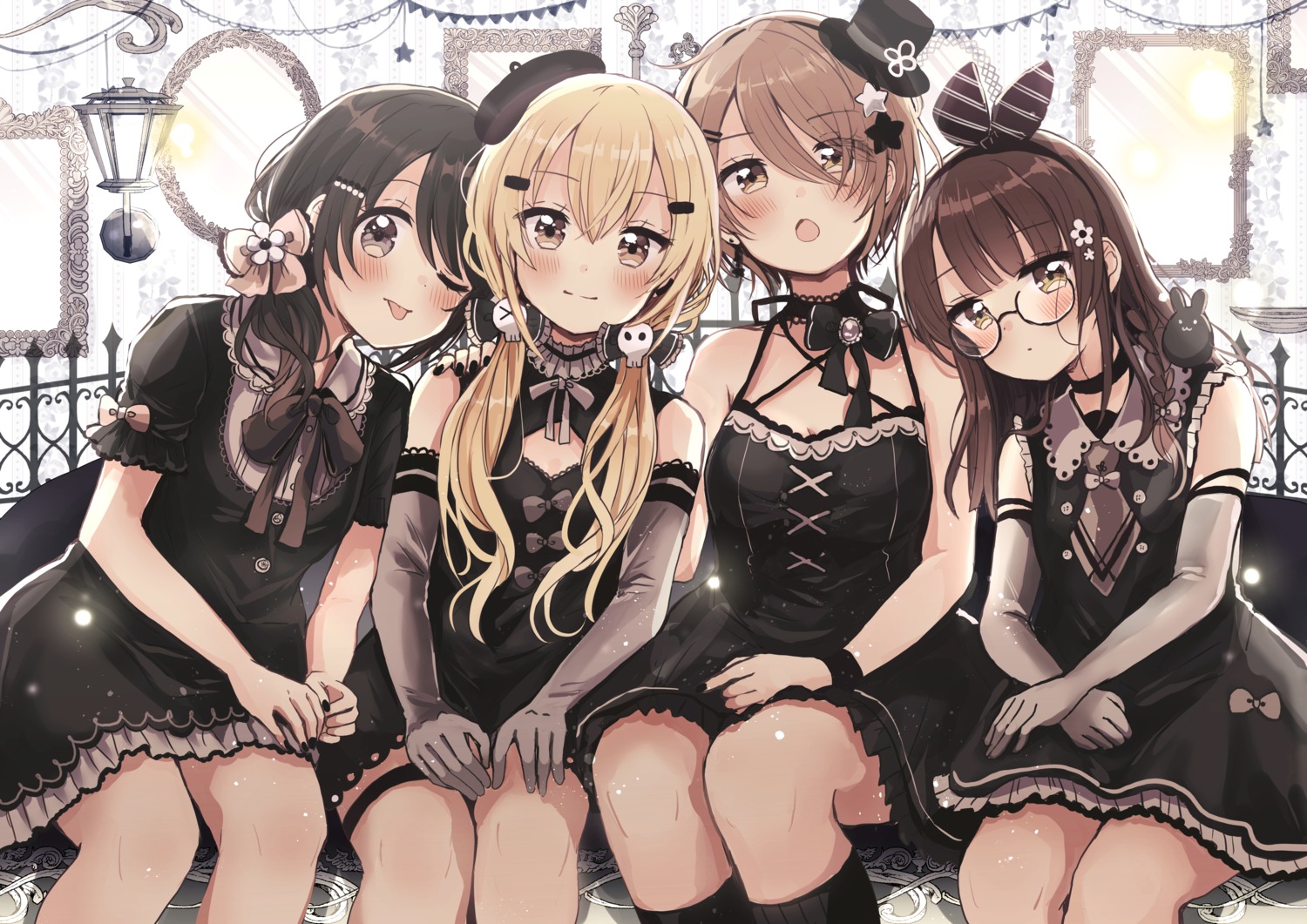 dress garter higuchi_kaede_(swing!) lolita_fashion megane miyasato_haruka okamoto_natsuhi sakura_oriko swing!! yokomine_ibuki