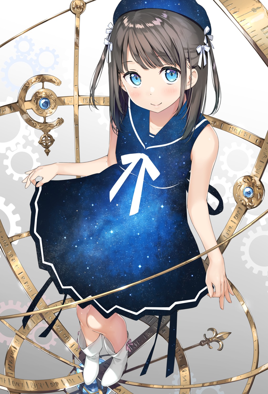 dress kantoku skirt_lift sora_(kantoku)