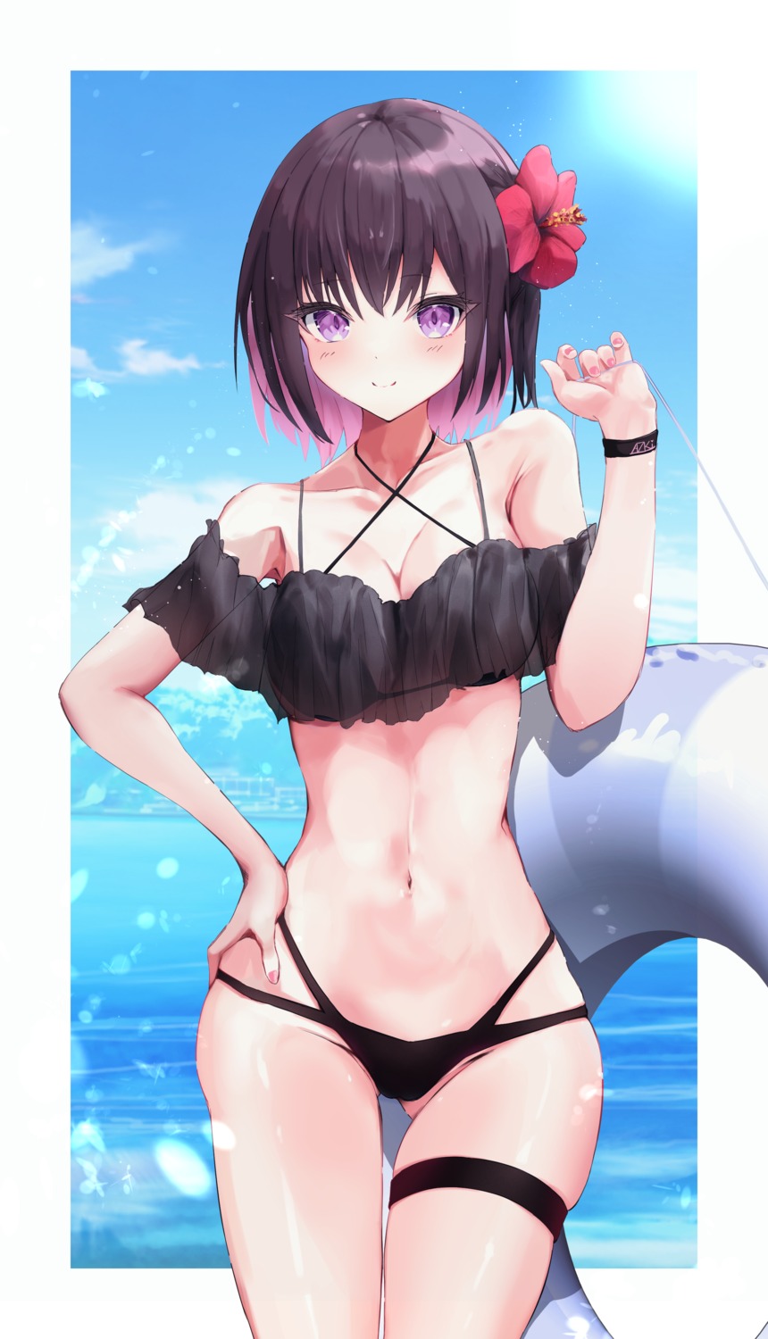 azki_(hololive) bikini garireoningyo garter hololive swimsuits