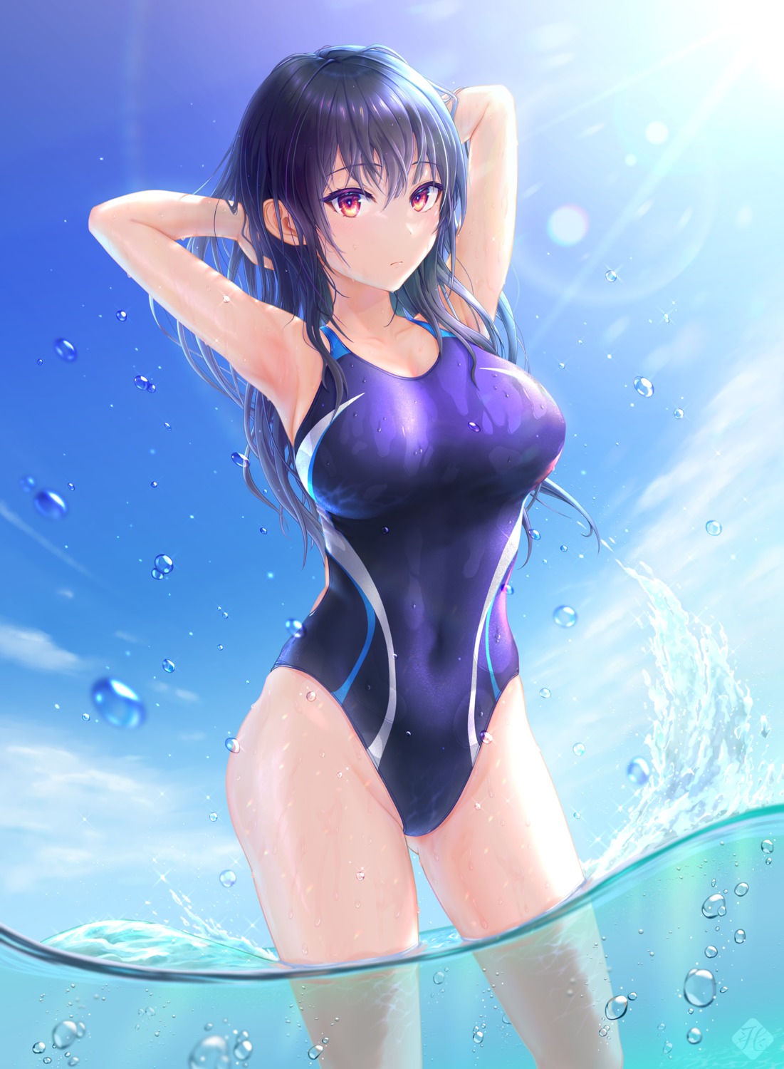 hane_kakito swimsuits wet