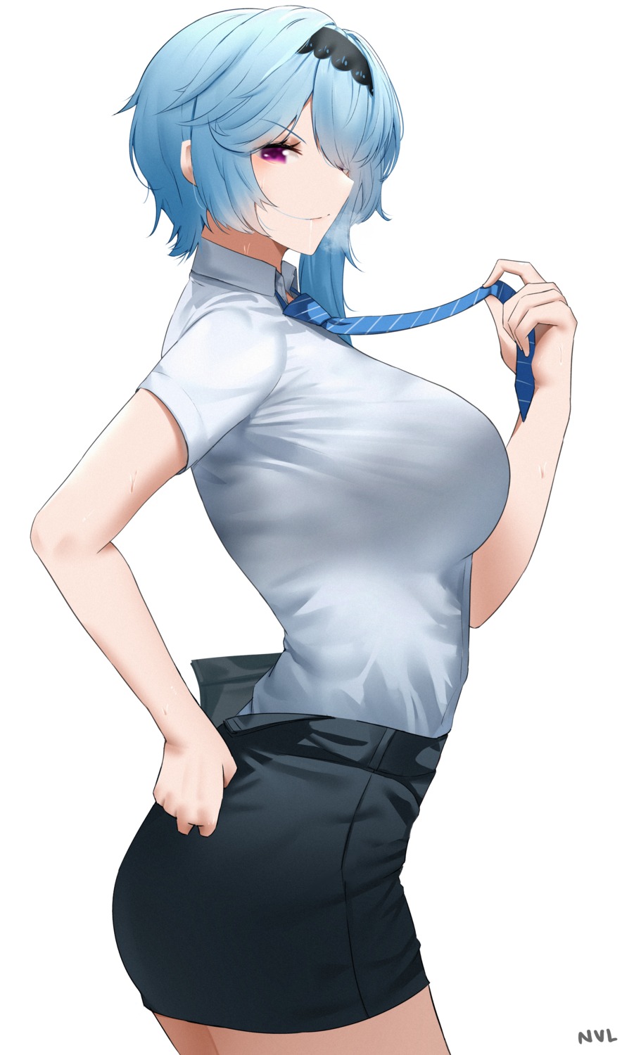 ass dress_shirt eula genshin_impact nvl