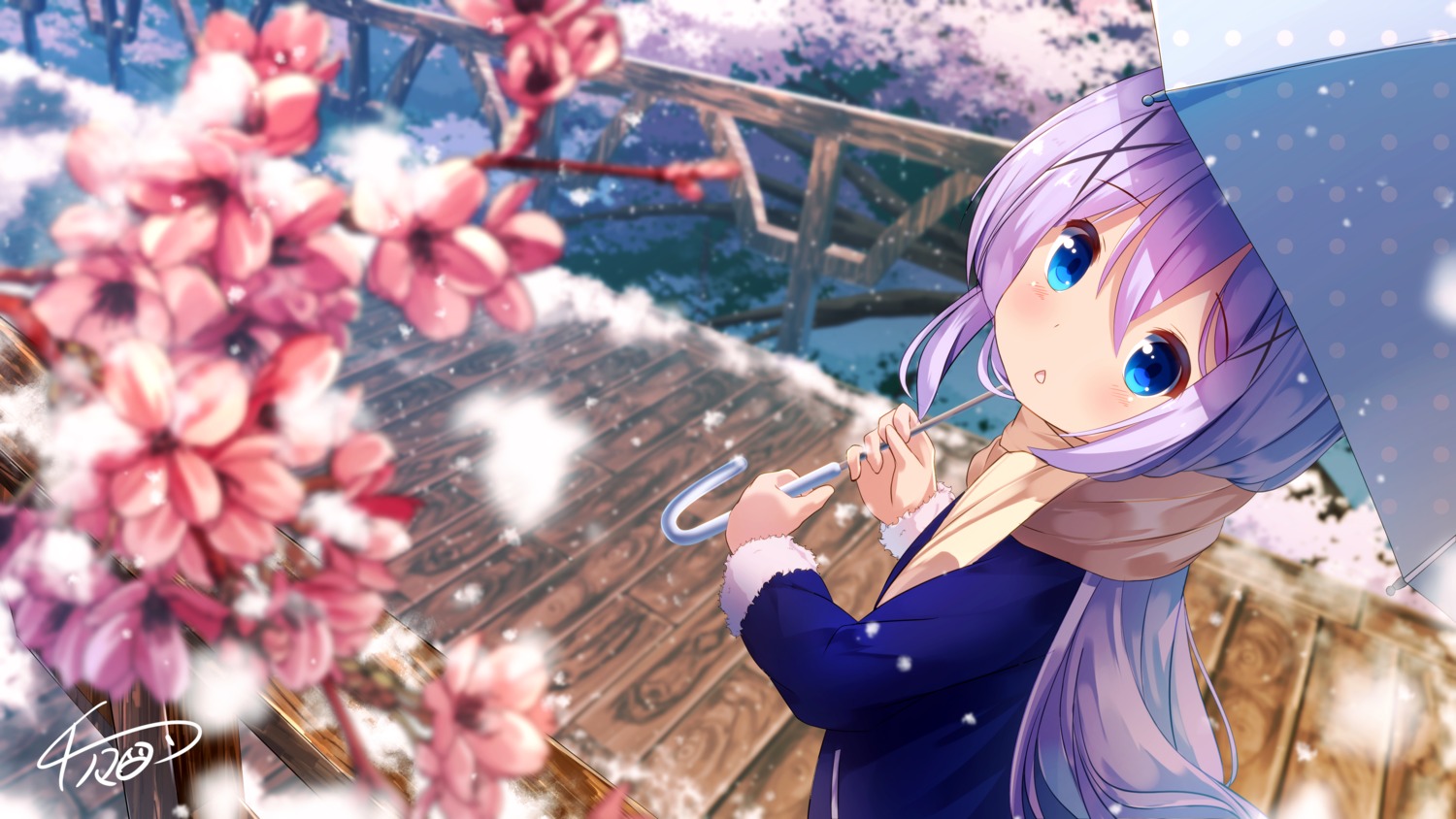 chinomaron gochuumon_wa_usagi_desu_ka? kafuu_chino umbrella