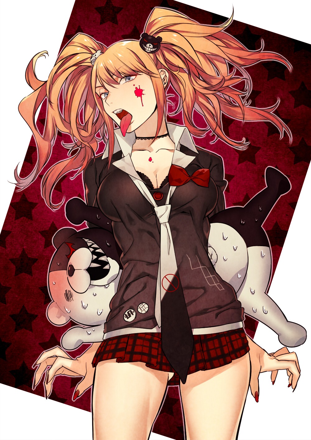 bra cleavage dangan-ronpa enoshima_junko seifuku