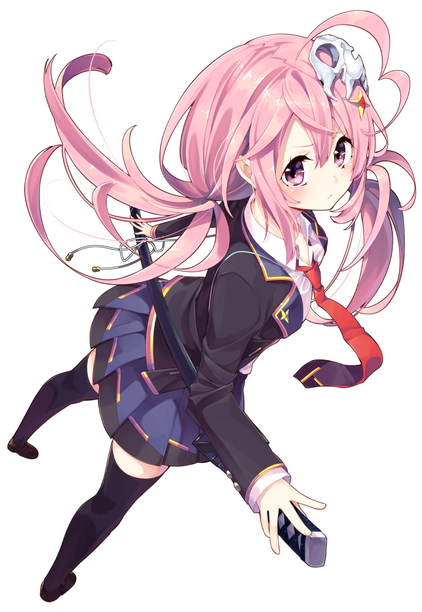 sakuragi_ren seifuku sword thighhighs