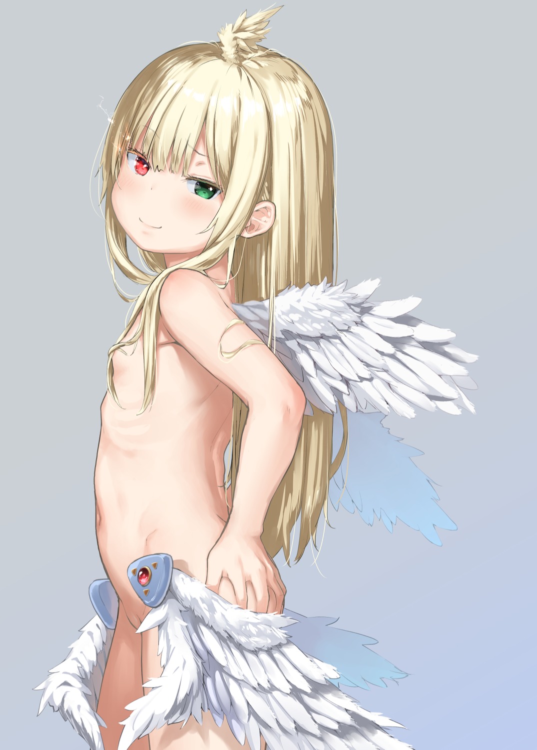 angel aruma_(sawayaka_tokuko_miruku) ass_grab heterochromia loli naked wings