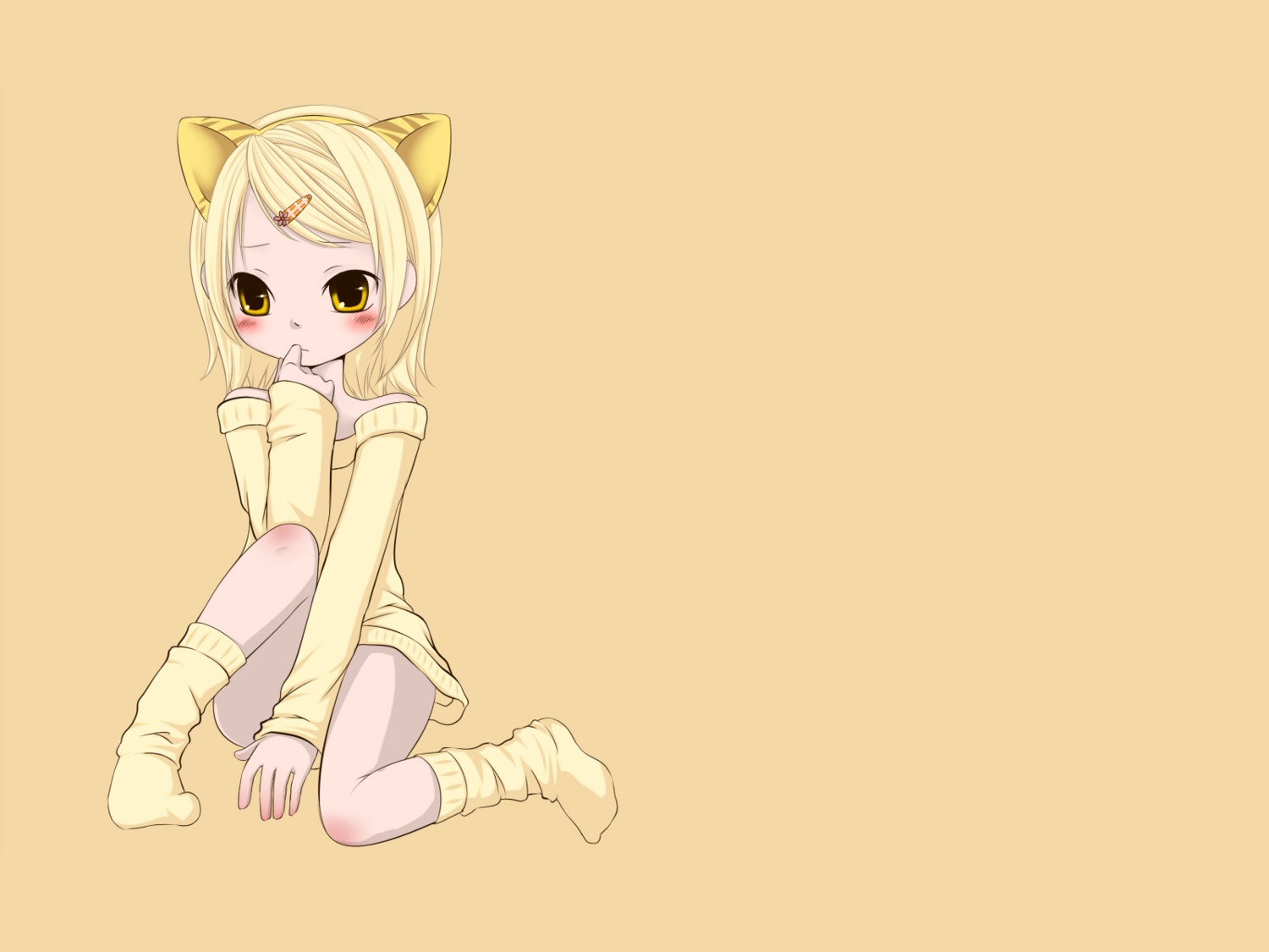 animal_ears kagamine_rin momo_michi vocaloid wallpaper