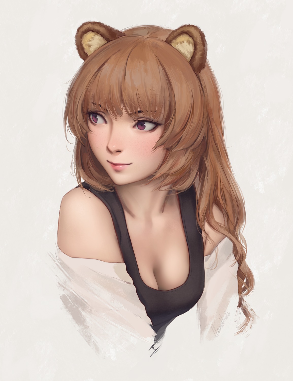 animal_ears cleavage miura_naoko raphtalia tate_no_yuusha_no_nariagari