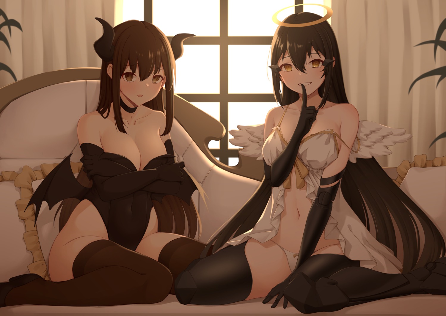 act_(xadachit) angel devil girls_frontline horns leotard lingerie no_bra pantsu thighhighs wings