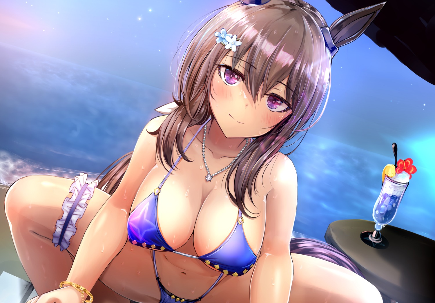 admire_vega_(umamusume) animal_ears bikini garter kokoa_ninniku swimsuits tail uma_musume_pretty_derby