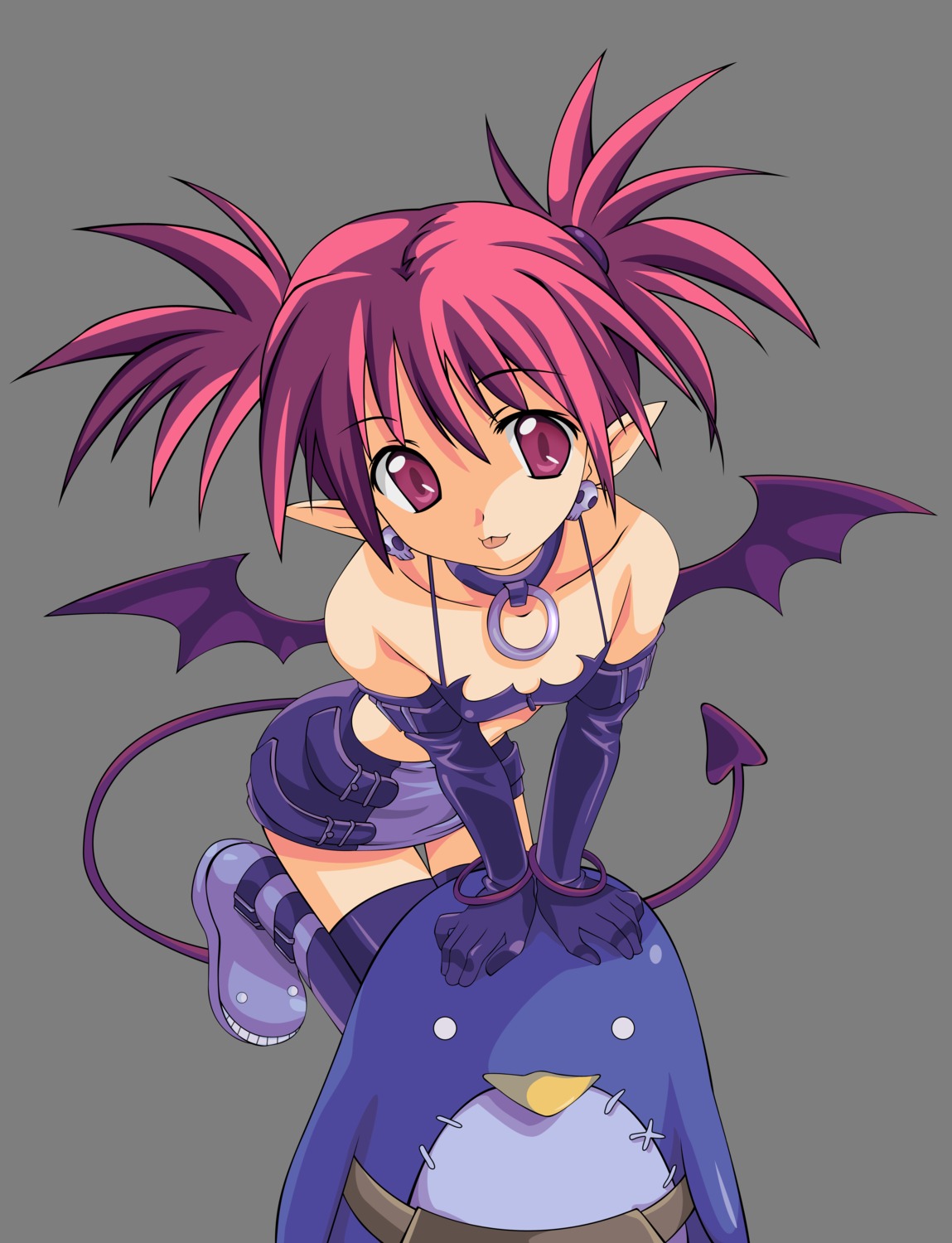 disgaea etna morrow_(pixiv) pointy_ears tail thighhighs transparent_png vector_trace wings