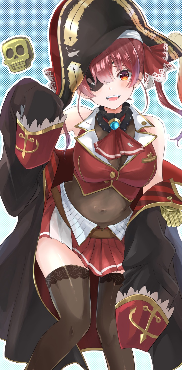 eyepatch hololive houshou_marine pirate sono_mata thighhighs