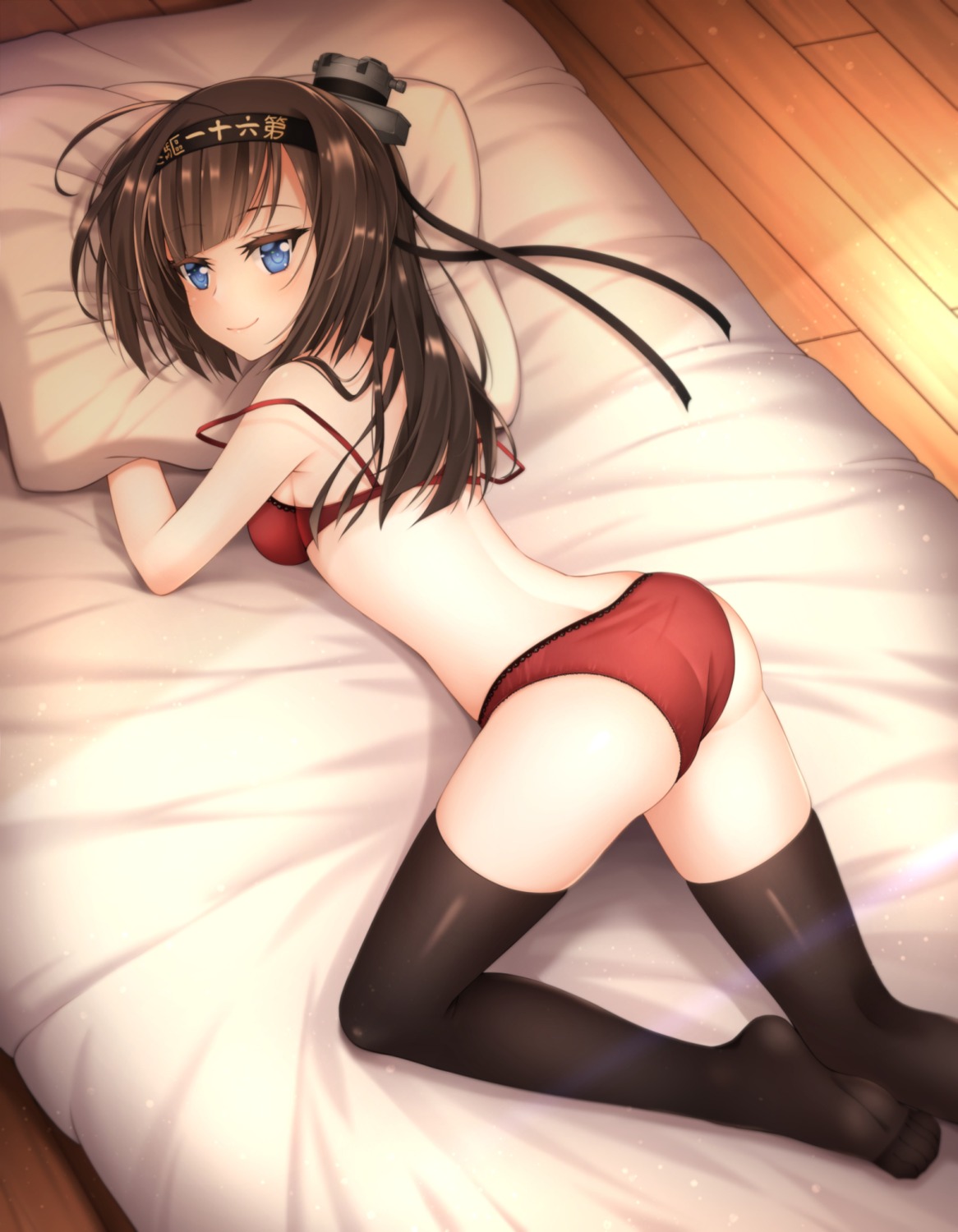 akizuki_(kancolle) ass bra healther kantai_collection pantsu thighhighs