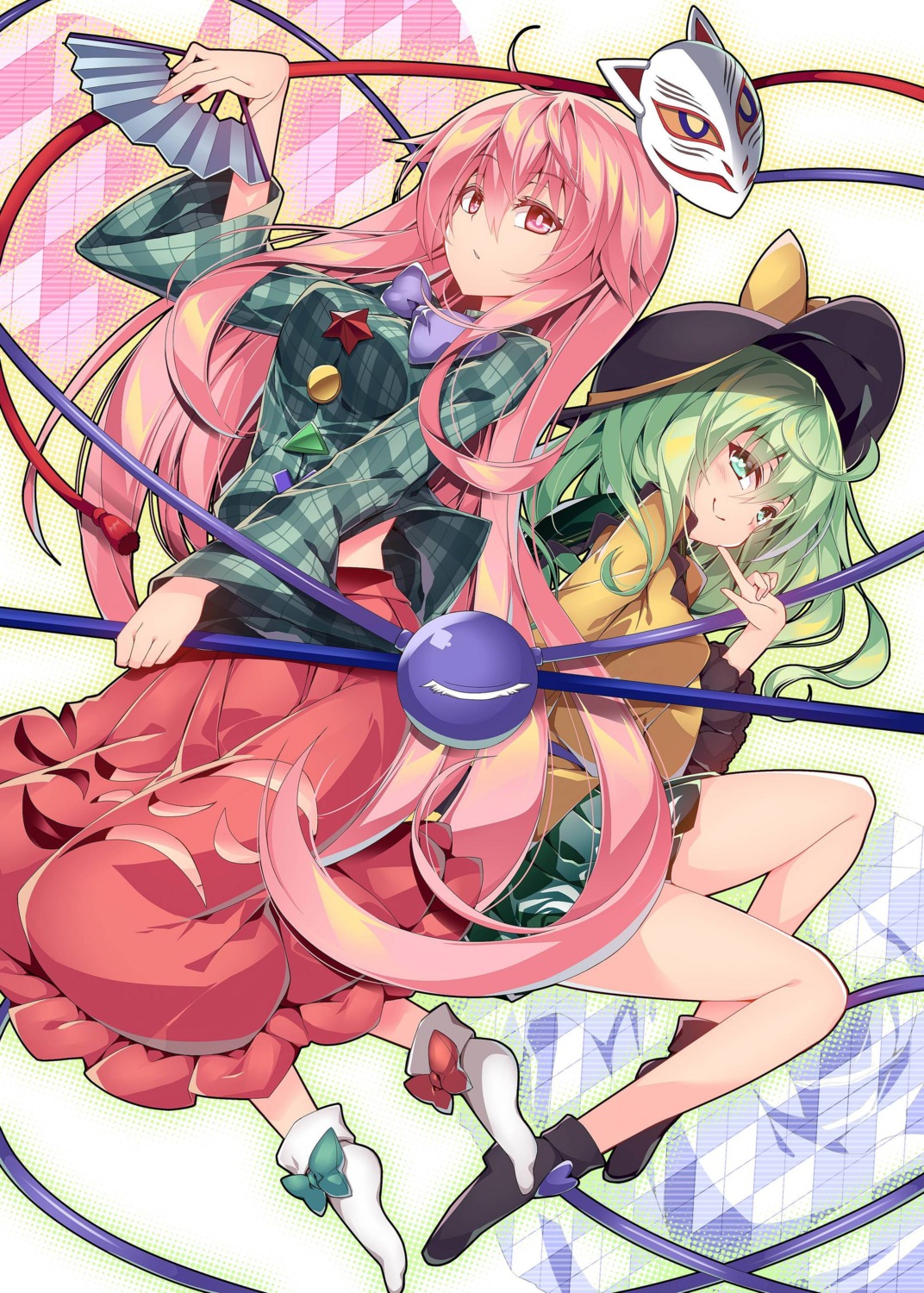 hata_no_kokoro komeiji_koishi sakurame touhou