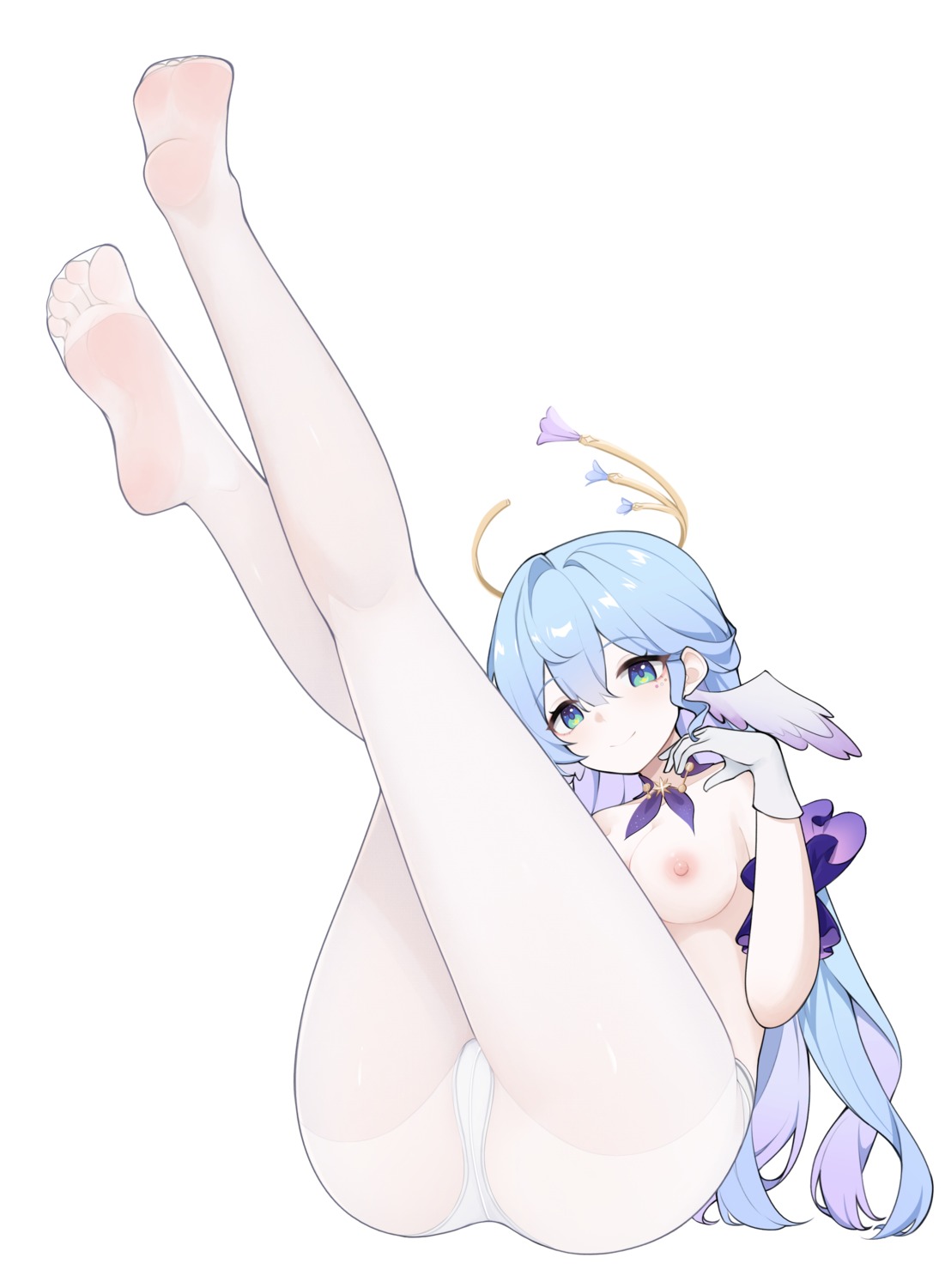 feet halo honkai:_star_rail nipples pantsu pantyhose robin topless wings wl217_(nicexa111)