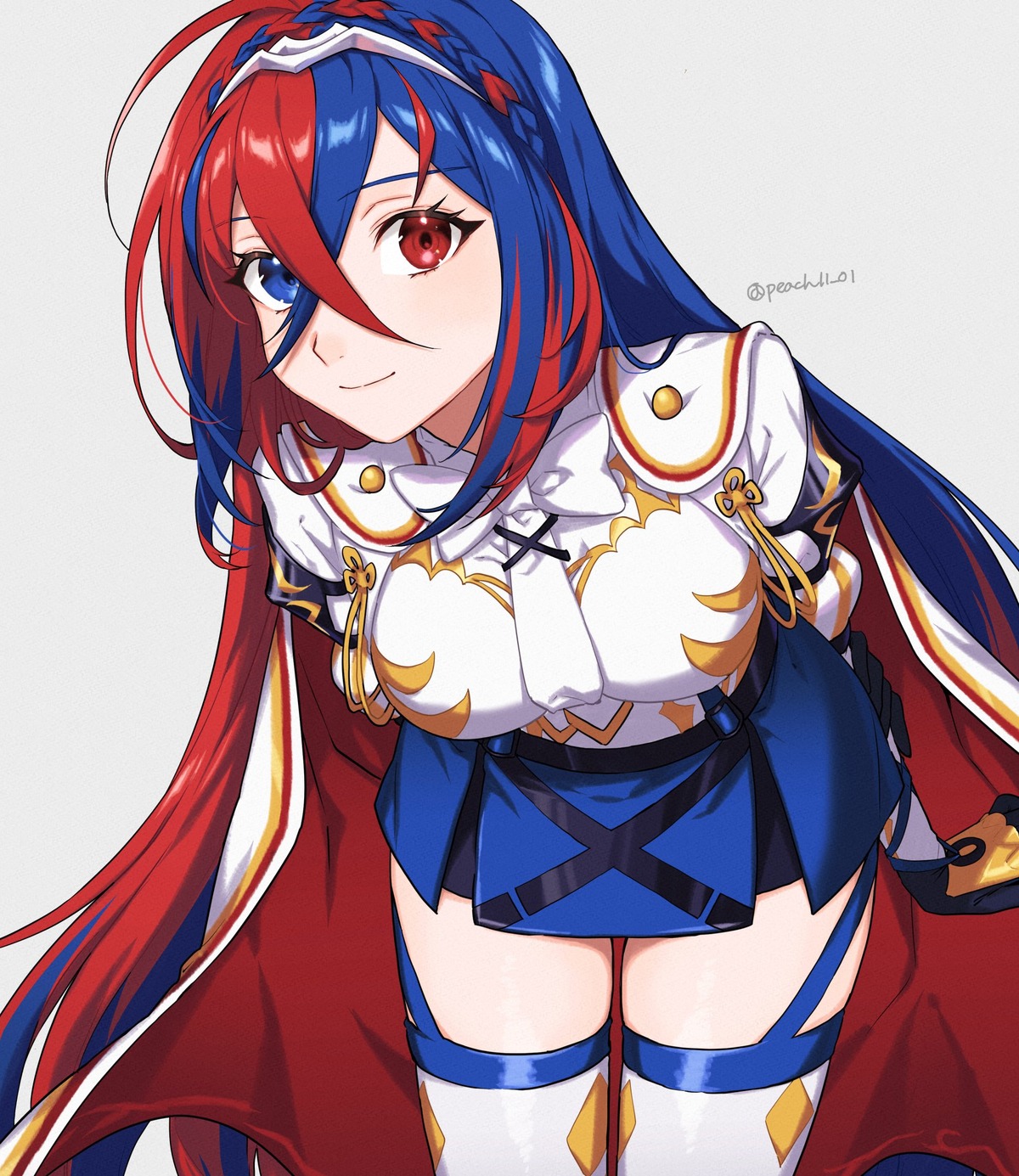 alear armor fire_emblem fire_emblem_engage heterochromia peach11_01 stockings thighhighs uniform