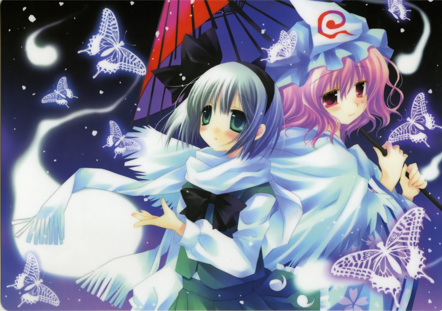 card hinayuki_usa konpaku_youmu saigyouji_yuyuko sakurazawa_izumi touhou