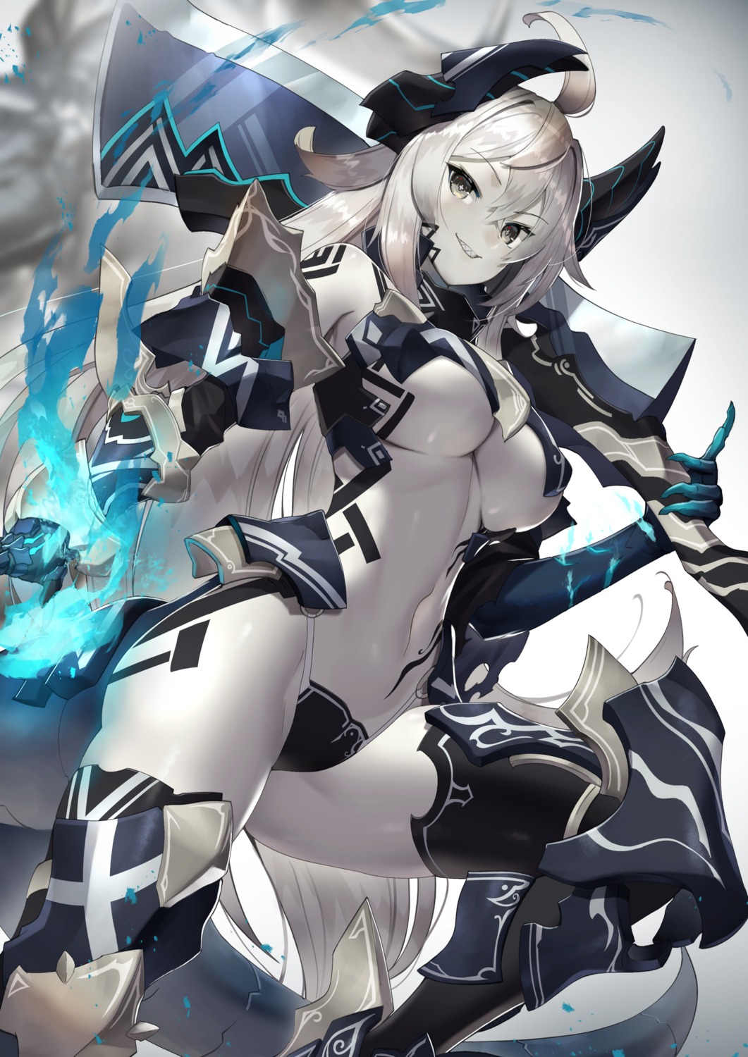 armor horns no_bra pantsu scottie thighhighs