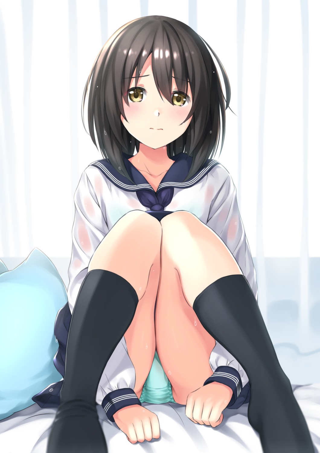 bashosho feet pantsu see_through seifuku