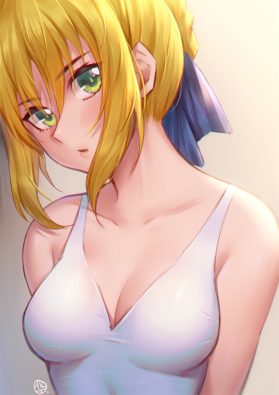 cleavage fate/grand_order harukaze_do-jin saber