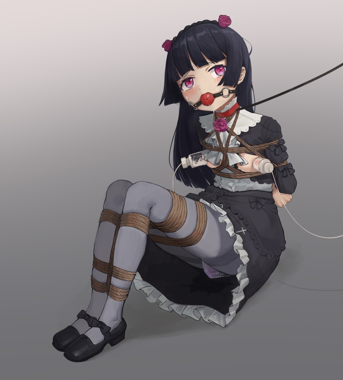 areola bondage breasts dress gokou_ruri lactation langhh lolita_fashion no_bra ore_no_imouto_ga_konnani_kawaii_wake_ga_nai pantyhose torn_clothes vibrator